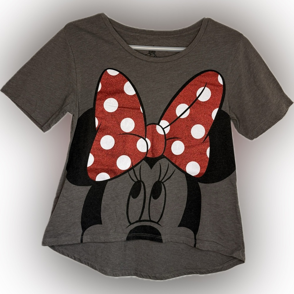 Disney Parks Minnie Mouse Glitter Bow T-Shirt Size Medium